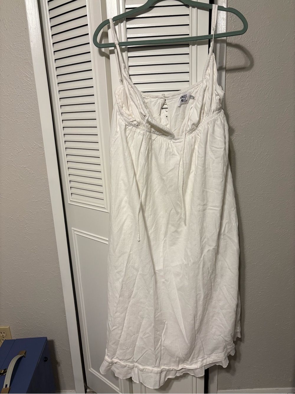 Princess Polly White Cotton Slip Dress with Drawstring Bust